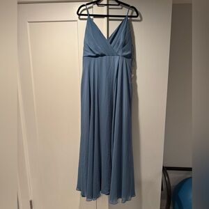 Birdy Grey Blue Sleeveless V-Neck Maxi Dress